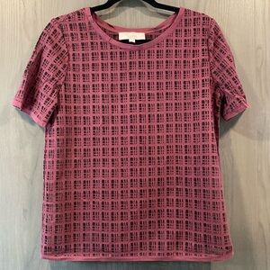 Loft Maroon See Through Pattern